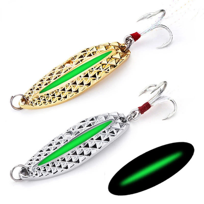 Fishing Hook Treble - 1PC 금속 빛나는 회 전자 숟가락