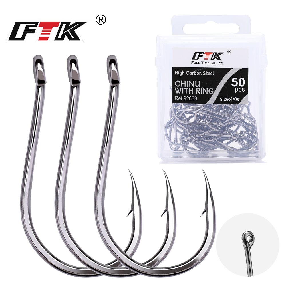 Fishing Hook Offset - FTK CHINU 링형 미늘가 있는 낚시바늘
