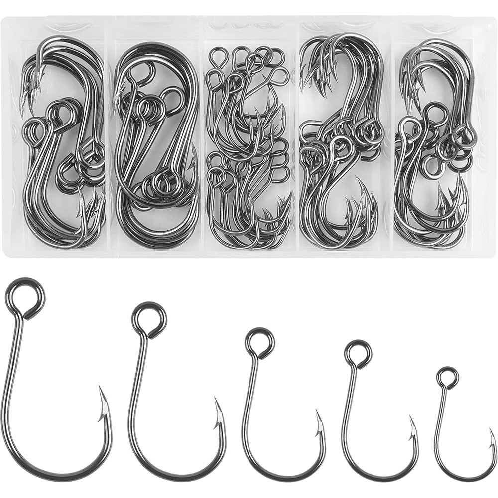 Fishing Hook Assortment - 70Pcs 낚시 인라인 단일 후크 하드