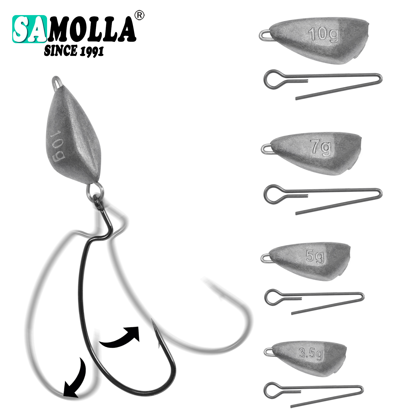 SAMOLLA 5pcs 지그 헤드 낚시 무게, 크랭크  - Fishing Hook Jig 리뷰 및 가격